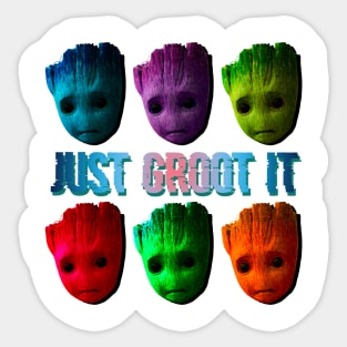 groot popart just do it marvel rofl Sticker